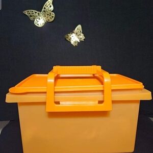 Tupperware Orange Storage Box